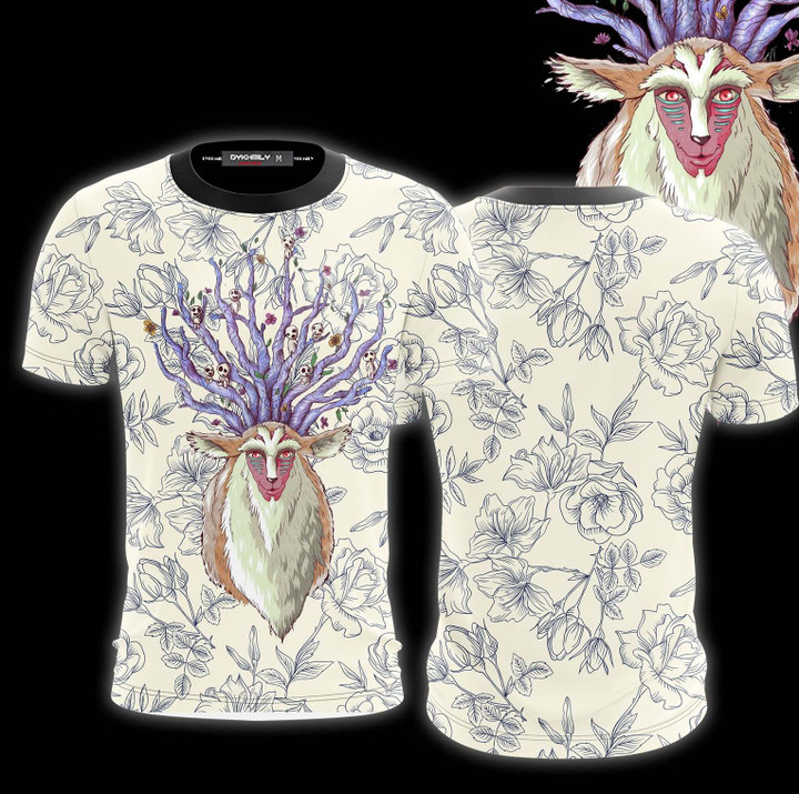 Princess Mononoke Forest Spirit Unisex 3D T-shirt