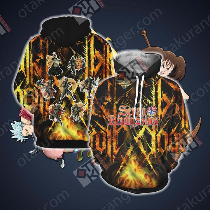 The Seven Deadly Sins New Version Unisex 3D Hoodie