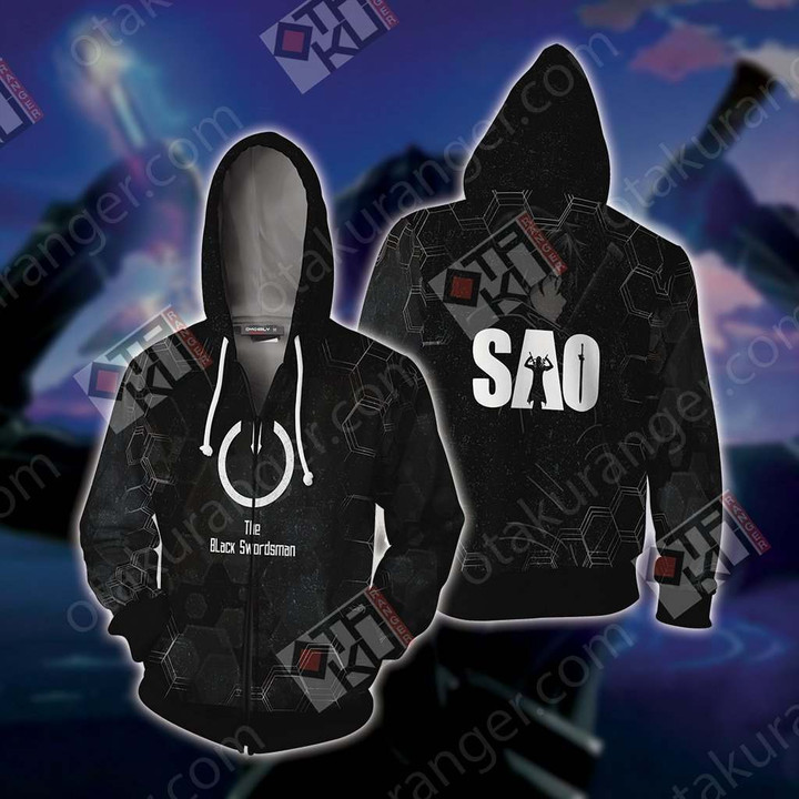Sword Art Online - Kirito Unisex 3D Zip Up Hoodie Jacket