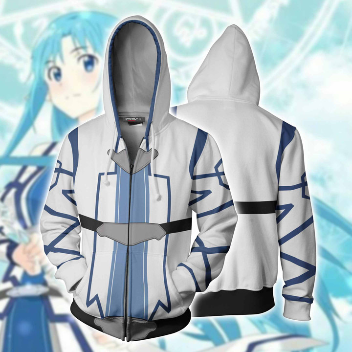 Sword Art Online Yuuki Asuna Cosplay (ALfheim Online Ver) Zip Up Hoodie Jacket