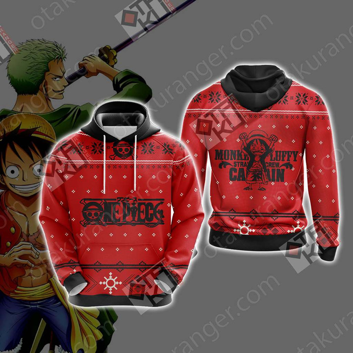 One Piece - Luffy Christmas Style New Unisex 3D Hoodie