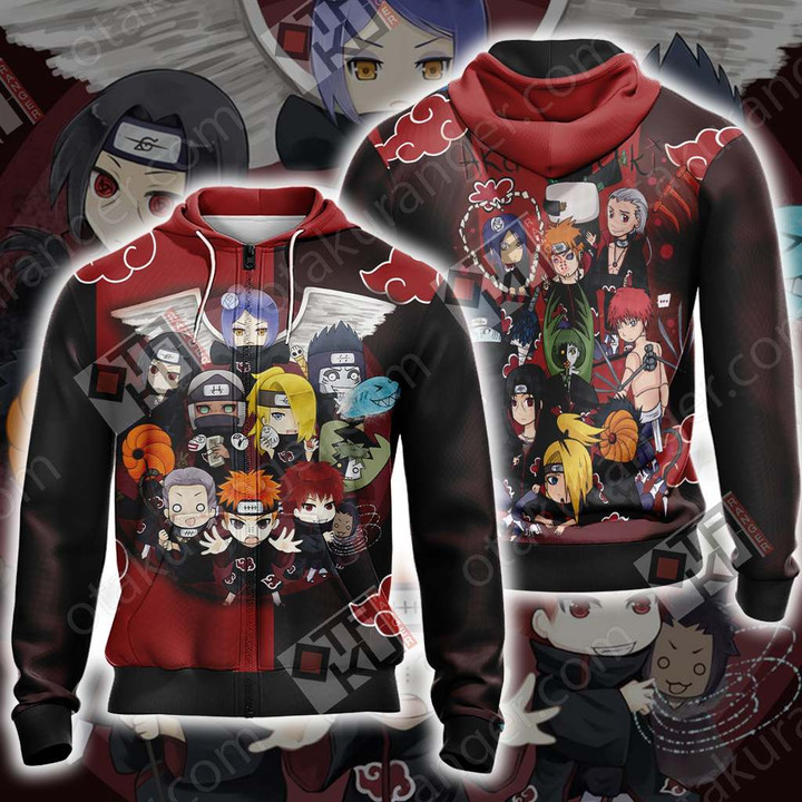 Naruto - Chibi Akatsuki Unisex Zip Up Hoodie Jacket