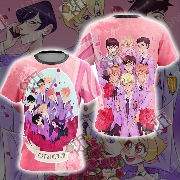 Ouran Highschool Host Club - Kiss Kiss Fall In Love Unisex 3D T-shirt