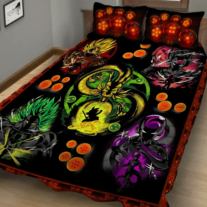 Dragon Ball Characters Son Goku, Vegeta, Broly, Frieza 3D Quilt Bed Set