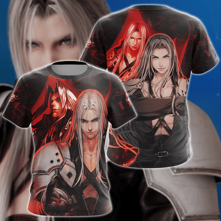 Final Fantasy VII Sephiroth Video Game 3D All Over Print T-shirt Tank Top Zip Hoodie Pullover Hoodie Hawaiian Shirt Beach Shorts Jogger