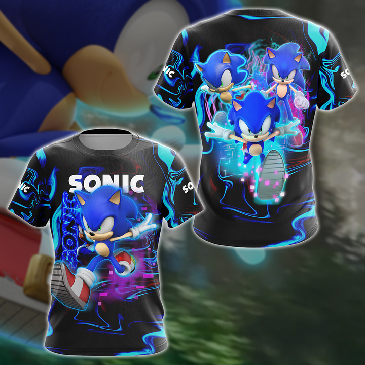 Sonic Video Game 3D All Over Print T-shirt Tank Top Zip Hoodie Pullover Hoodie Hawaiian Shirt Beach Shorts Jogger