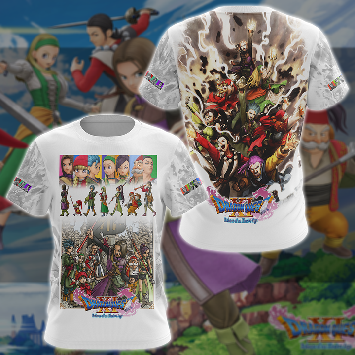 Dragon Quest XI Video Game 3D All Over Printed T-shirt Tank Top Zip Hoodie Pullover Hoodie Hawaiian Shirt Beach Shorts Jogger
