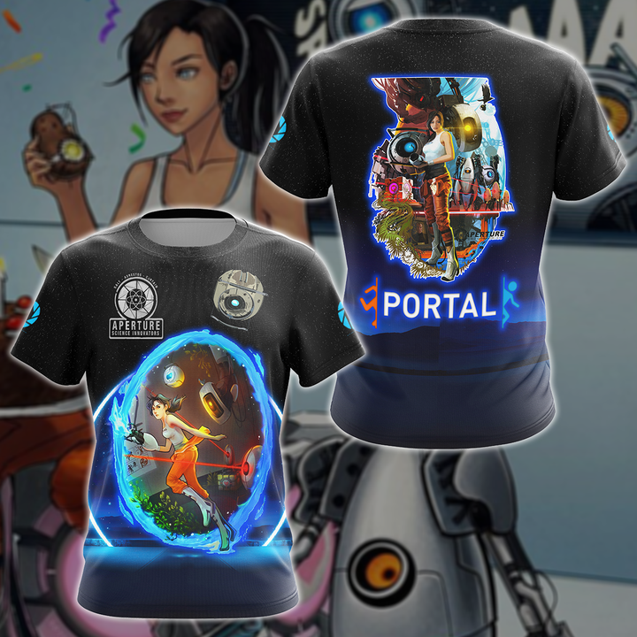Portal Video Game 3D All Over Printed T-shirt Tank Top Zip Hoodie Pullover Hoodie Hawaiian Shirt Beach Shorts Jogger