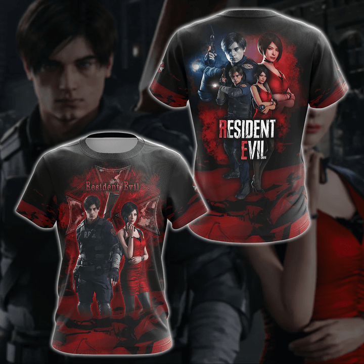 Resident Evil: Ada Wong & Leon Kennedy Video Game 3D All Over Printed T-shirt Tank Top Zip Hoodie Pullover Hoodie Hawaiian Shirt Beach Shorts Jogger