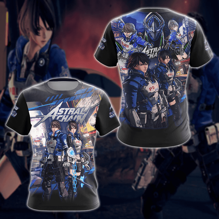 Astral Chain Video Game 3D All Over Printed T-shirt Tank Top Zip Hoodie Pullover Hoodie Hawaiian Shirt Beach Shorts Jogger