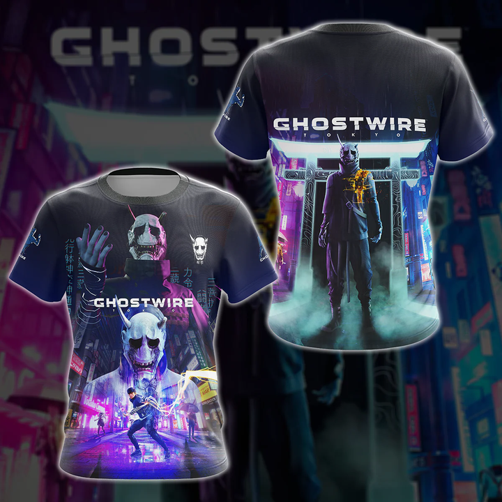 Ghostwire Tokyo Video Game 3D All Over Printed T-shirt Tank Top Zip Hoodie Pullover Hoodie Hawaiian Shirt Beach Shorts Jogger