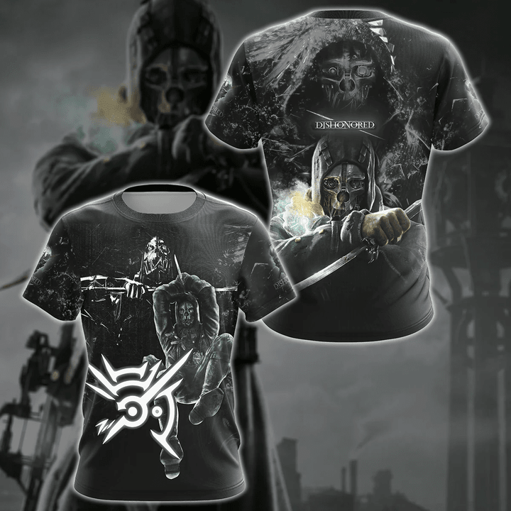Dishonored Video Game 3D All Over Printed T-shirt Tank Top Zip Hoodie Pullover Hoodie Hawaiian Shirt Beach Shorts Jogger