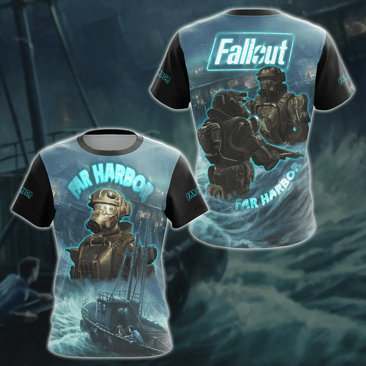 Fallout 4: Far Harbour Video Game 3D All Over Printed T-shirt Tank Top Zip Hoodie Pullover Hoodie Hawaiian Shirt Beach Shorts Jogger
