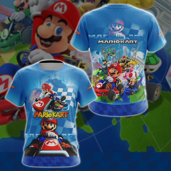 Mario Kart Video Game 3D All Over Printed T-shirt Tank Top Zip Hoodie Pullover Hoodie Hawaiian Shirt Beach Shorts Jogger
