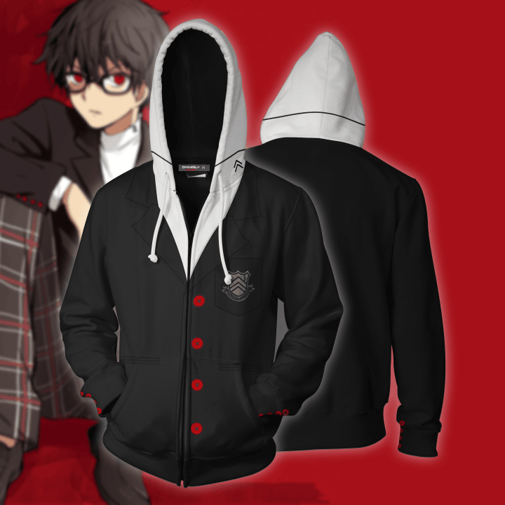 Persona 5 Akira Kurusu Cosplay Zip Up Hoodie Jacket XS