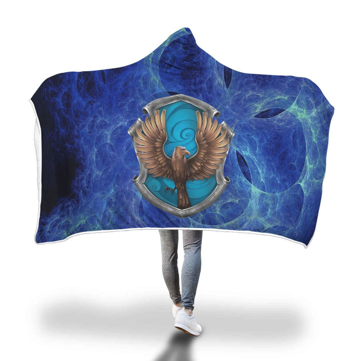 Wise Like A Ravenclaw Harry Potter 3D Hooded Blanket Adult 80"x60"