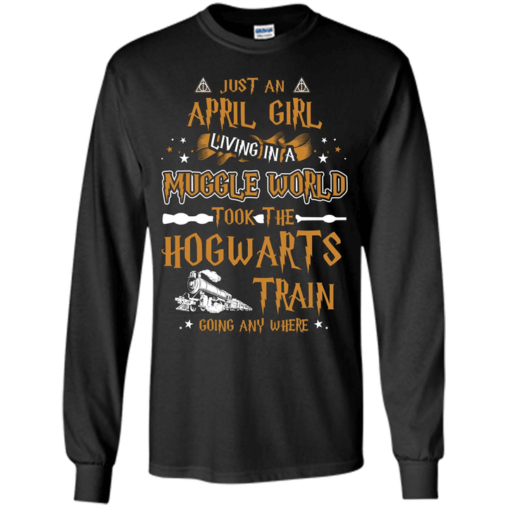 Harry Potter T-shirt Just An April Girl Living In A Muggle World Black S