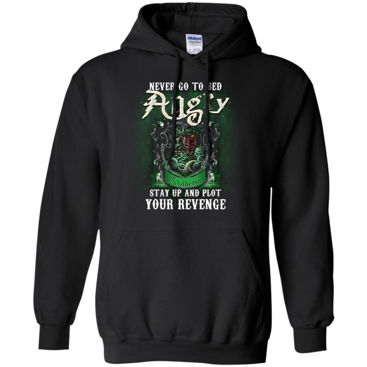 Never Go To Bed Angry Stay Up And Plot Your Revenge Slytherin House Harry Potter Shirt Black S