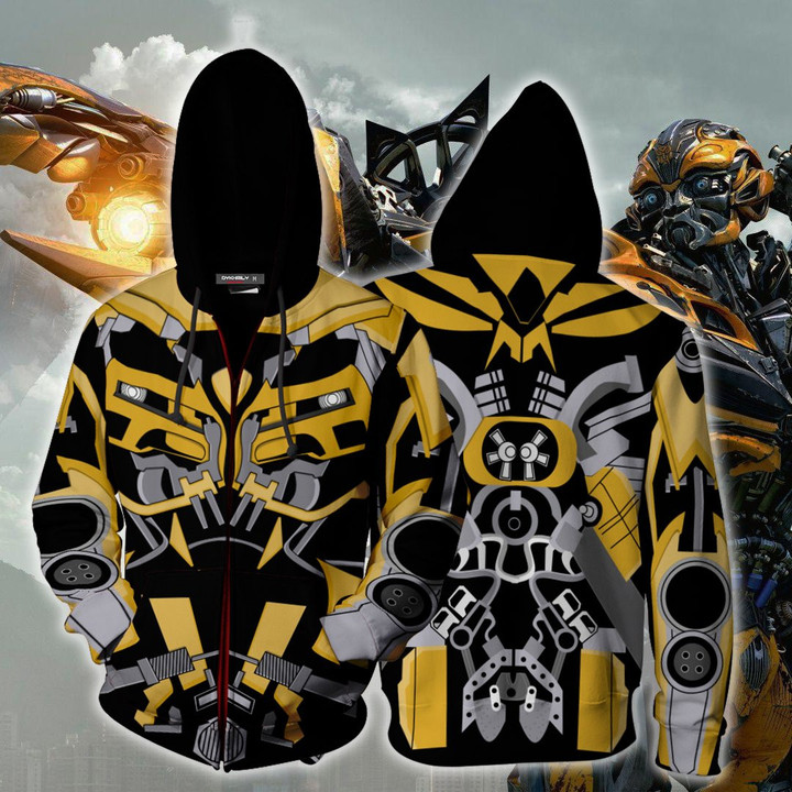 Transformers Bumblebee Cosplay Zip Up Hoodie Jacket XS