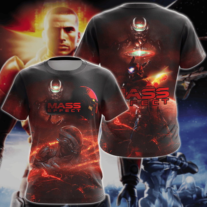 Mass Effect Video Game 3D All Over Print T-shirt Tank Top Zip Hoodie Pullover Hoodie Hawaiian Shirt Beach Shorts Jogger T-shirt S