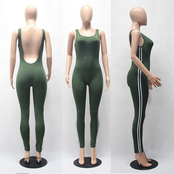 Pants Backless Summer Fitness Suit Sleeveless Jumpsuits