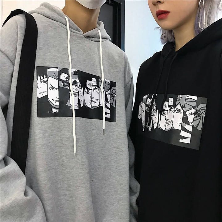 Naruto Harajuku Anime Funny Printed Fun Streetwear Fashion Casual Hoodies