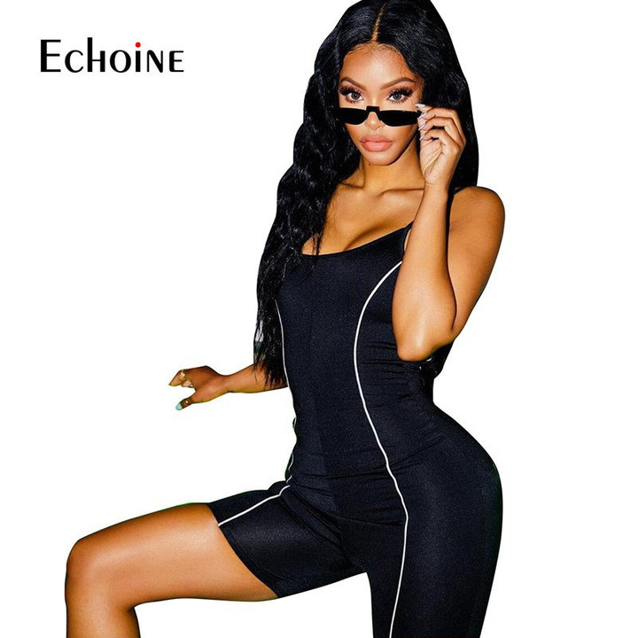 Striped Neon High elastic Backless Rompers