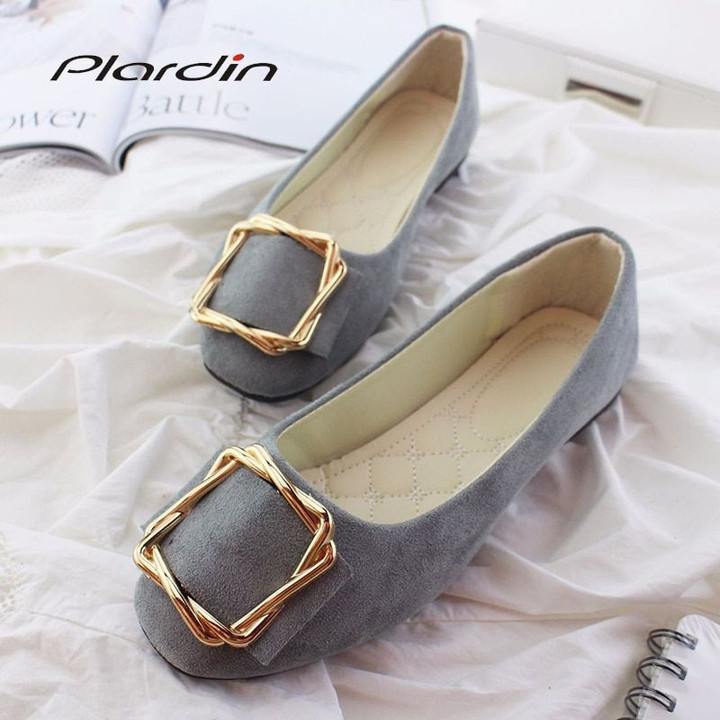 Flock Slip-On Round Toe Casual Flat Shoes
