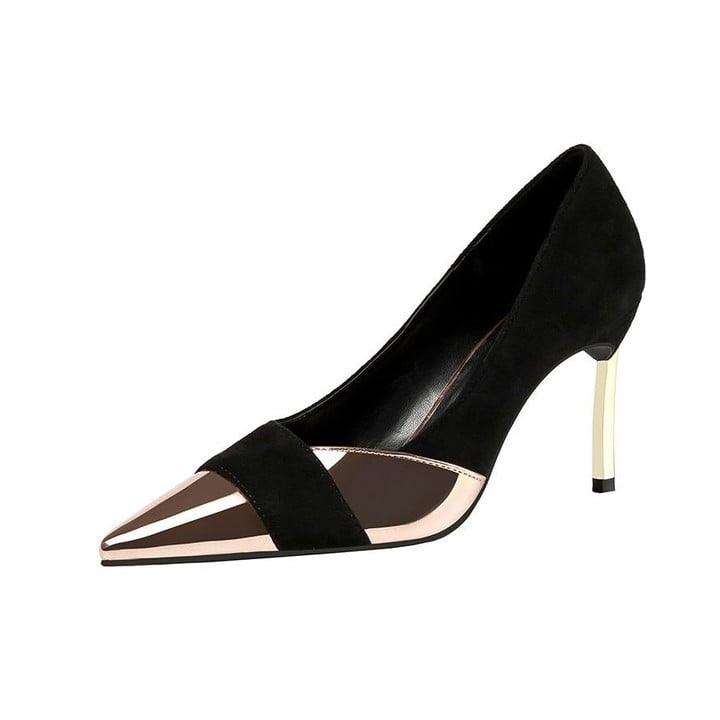 High Heels black Gold Classic Sexy Wedding Office Party Pumps