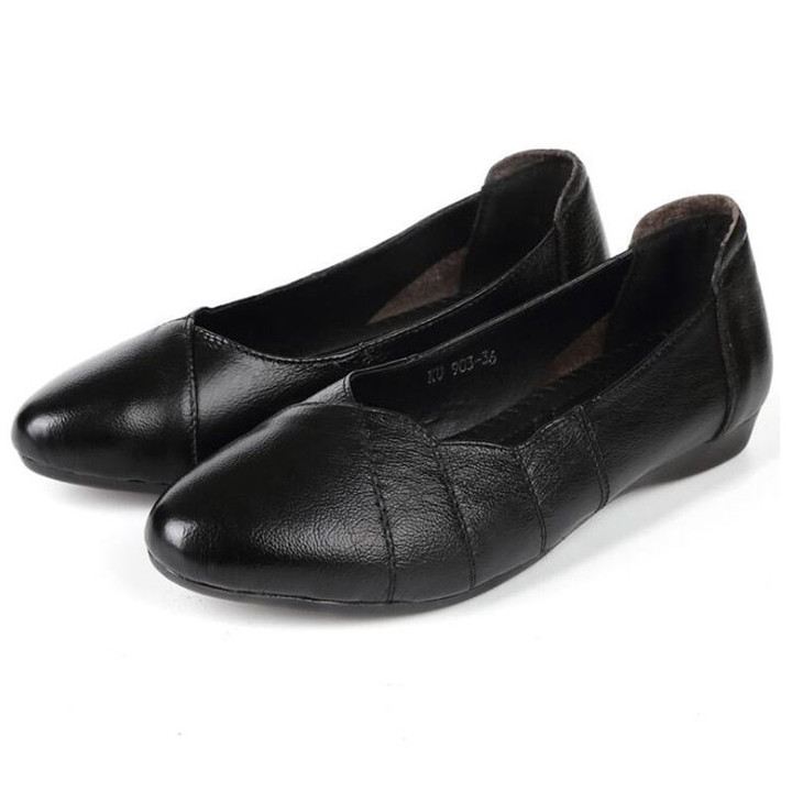 Comfort Genuine Leather Slip on Loafers Ballet Flat Shoes