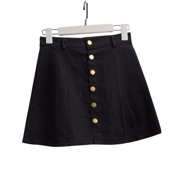 High Waist Button Up Denim Skirts
