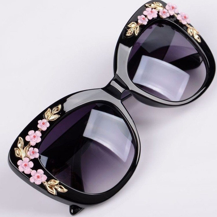 Oversize Rose Flower Vintage Sunglasses