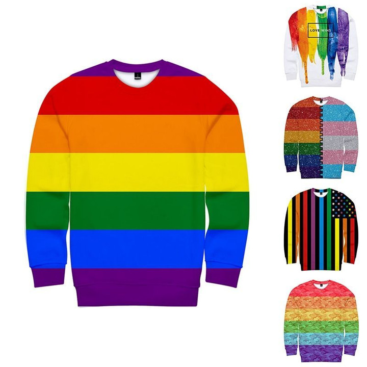 LGBT Hoodies Sweatshirts Rainbow Flag Capless sweaters