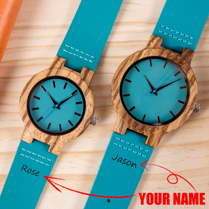 Personalized Wooden Quartz Watches Valentine's Day Anniversary wood watches