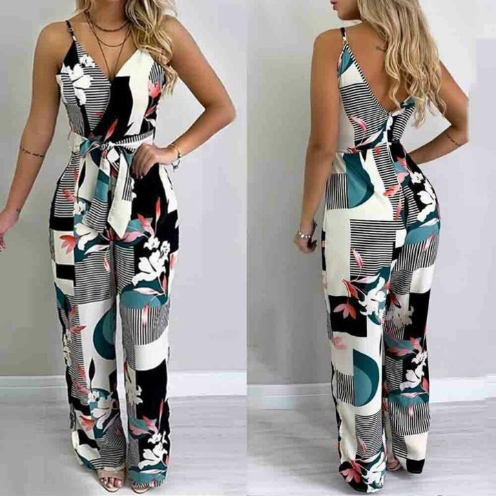 V Neck Sexy Strap Playsuit Party Trousers Jumpsuit bohemian rompers