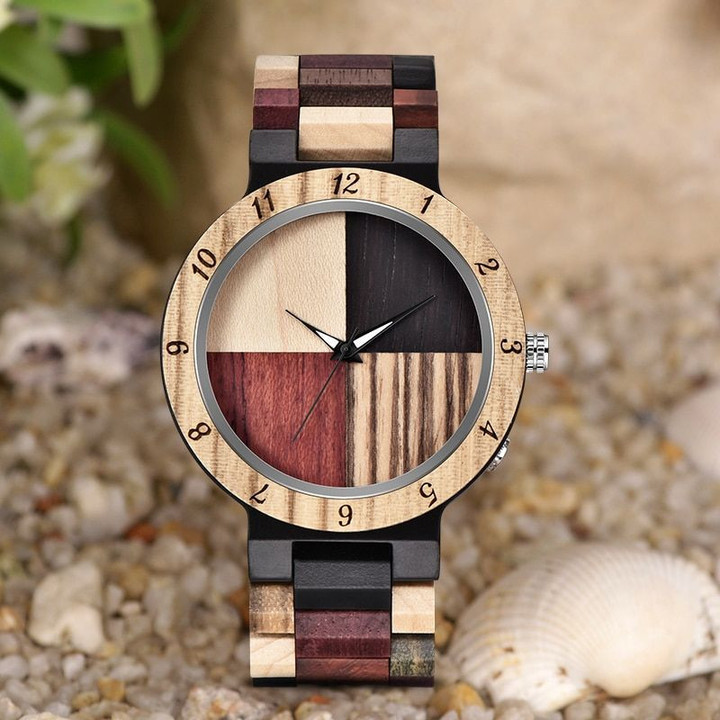 Full Wooden direct pieces Handmade Wood Watch
