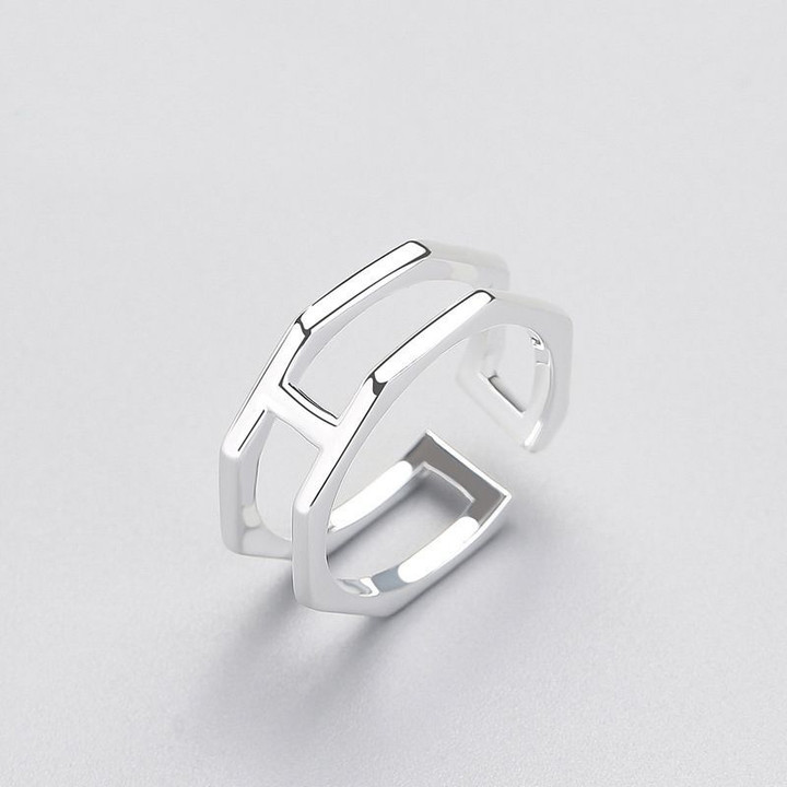 Unique Personality Rhombus Sterling Silver Engagement Fashion rings