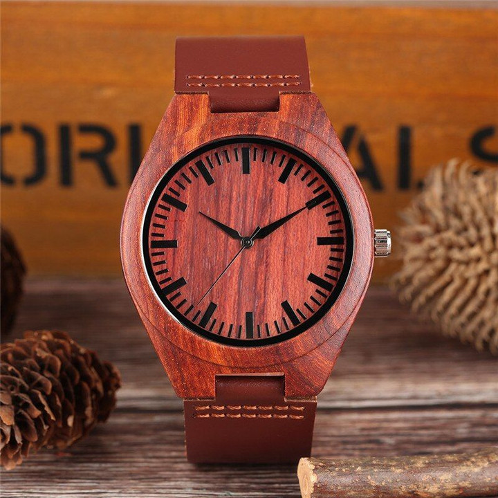 Unique No Number Time Scale Marker Exquisitely Natural wood watches