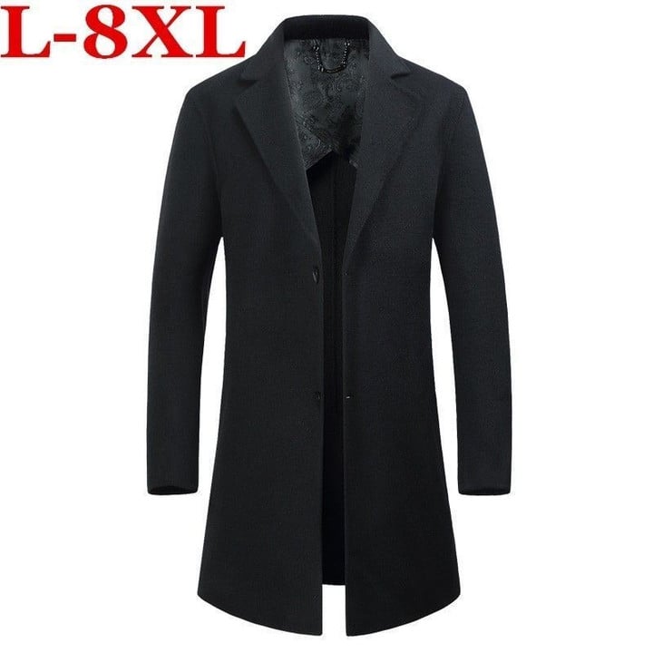 Woolen Middle Long Business Jackets solid coats