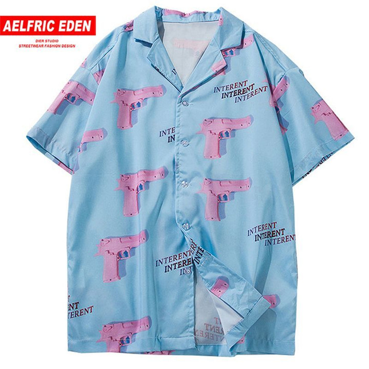 Aelfric Eden Hawaii Style Pink Short Sleeve Shirt