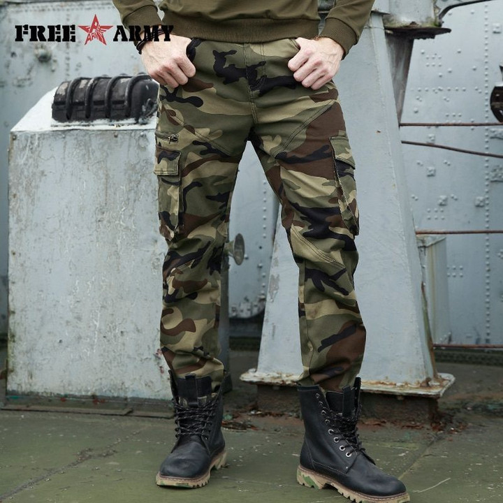 Brand Fashion Military Cargo Multi-pockets Baggy Casual Pants