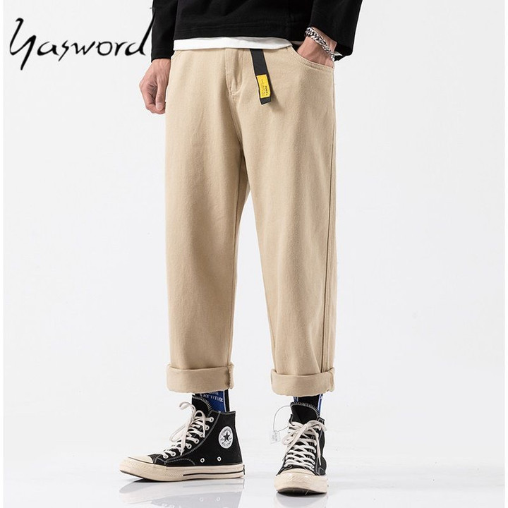 Casual Jogger Fitness Trousers Men Loose Cotton Trousers Pants