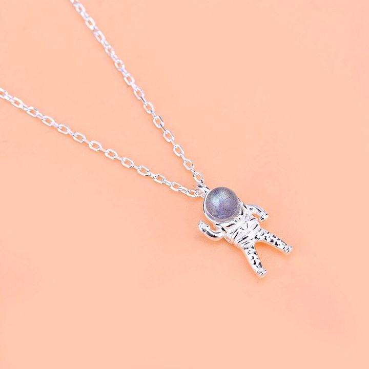 Sterling Silver astronaut simple personality necklaces