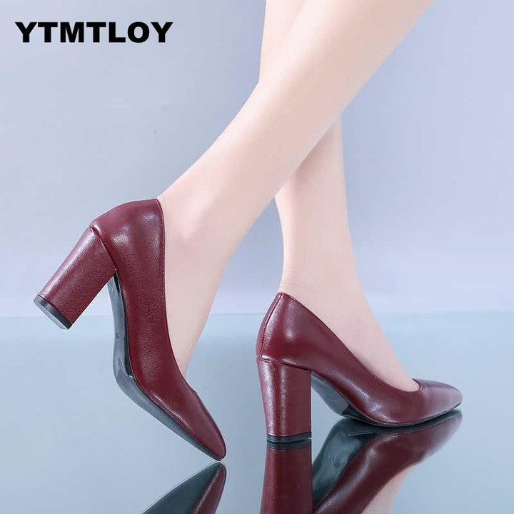 Pu Leather All Match Pointed Fashion heels