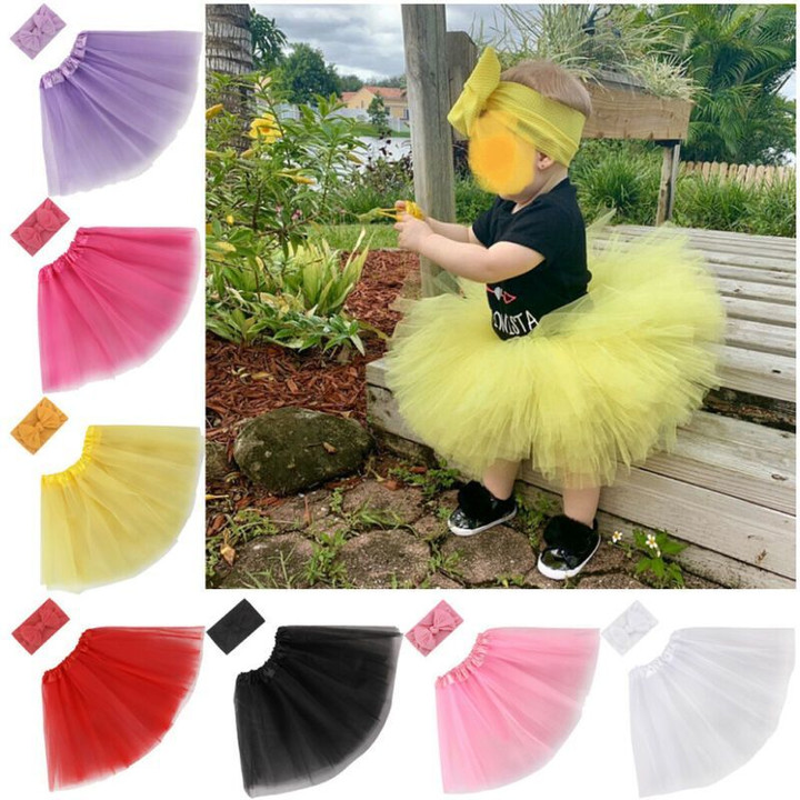 Baby Tutu Ball Gown Girl Flower Headband skirts