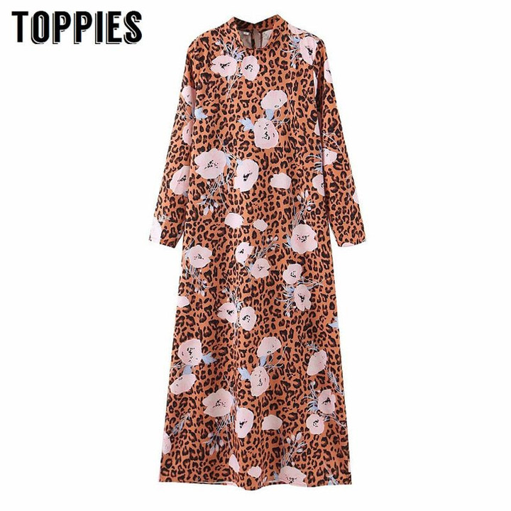 Floral Printing Dress Loose leopard dresses