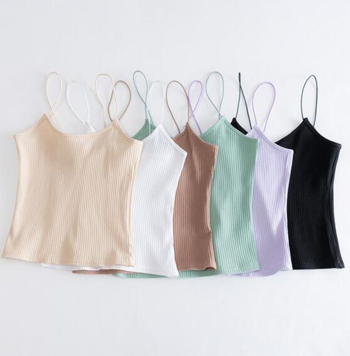 Elastic straps cropped tank top