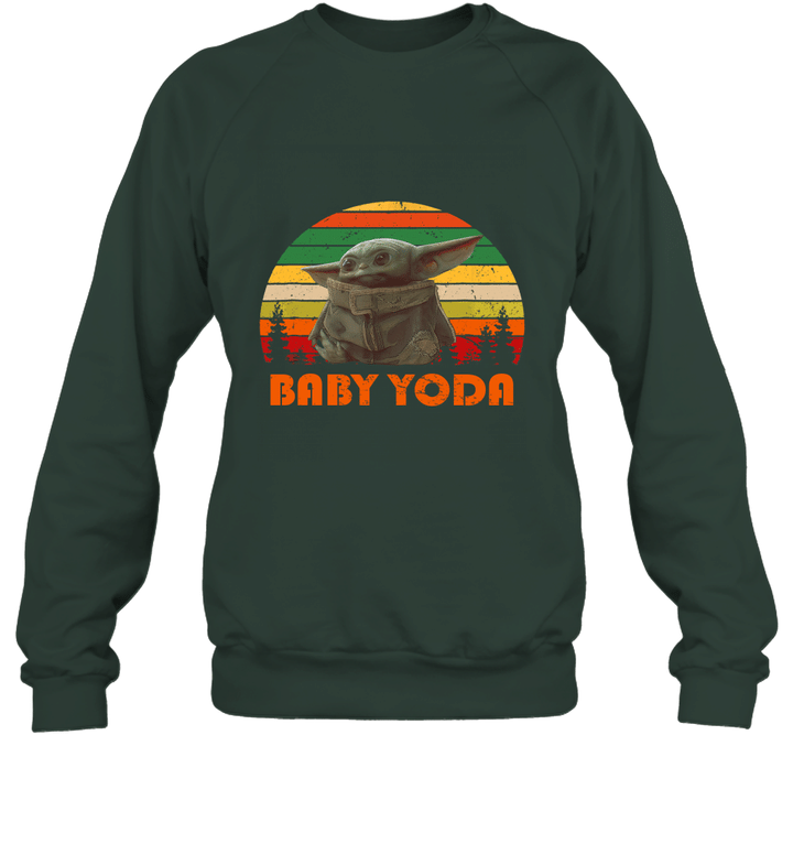 Vintage Baby Yoda Merry Christmas Unisex Crewneck Sweatshirt