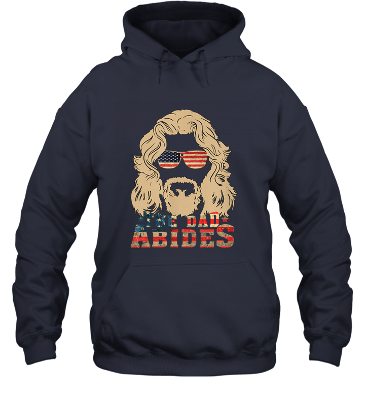 Vintage The Dad Abides V2 America Shirt Funny 4th Of July Big Lebowski T shirt The Dude Abides Jeffrey Men Father's Day Gift Unisex Hoodie