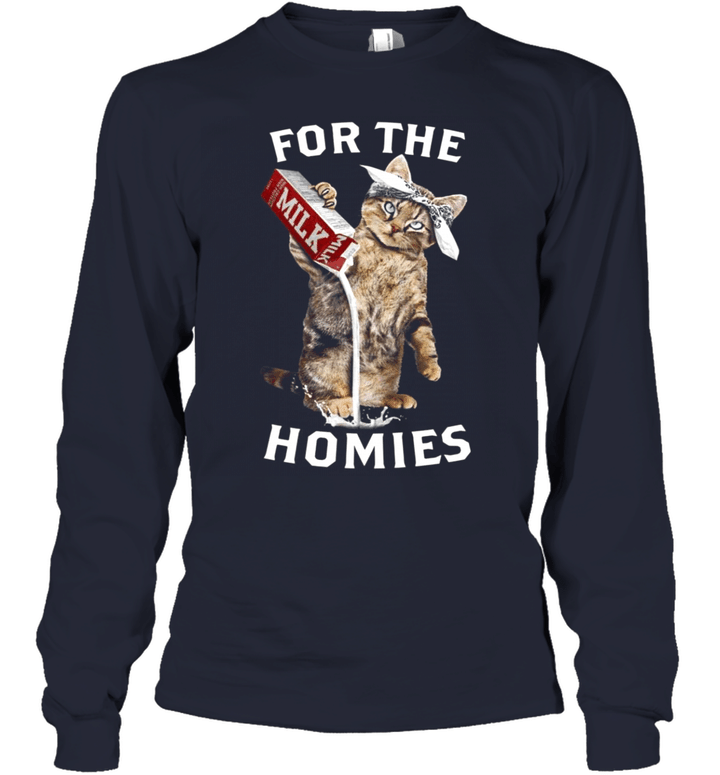 Cat For The Homies Black Youth Long Sleeve